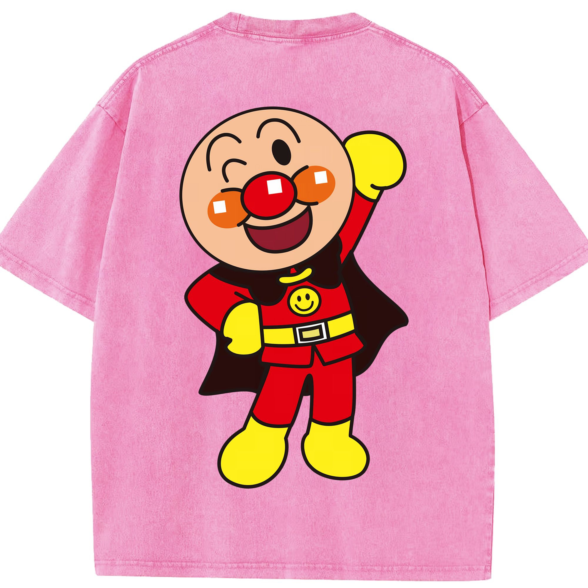 （画像用） アンパンマン Anpanman 綿100% ヴィンテージ風 半袖Tシャツ（背面プリント）